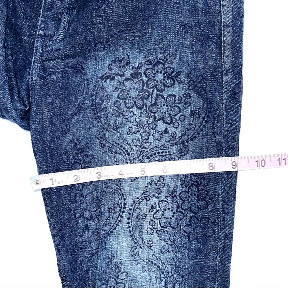 Hollister Floral Pattern Velvet Flocked Denim Skinny Jeans Size 9R - Picture 11 of 14